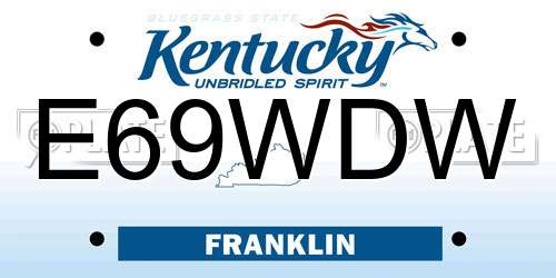 E69WDW Kentucky License Plate