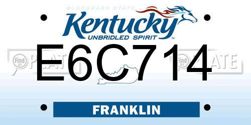 E6C714 Kentucky License Plate