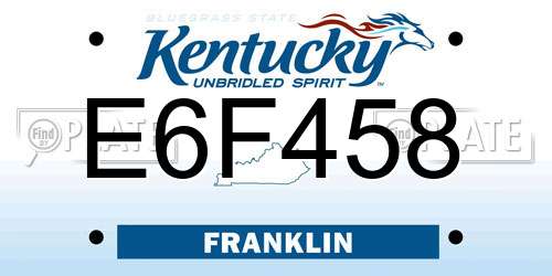 E6F458 Kentucky License Plate