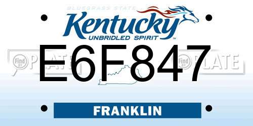 E6F847 Kentucky License Plate
