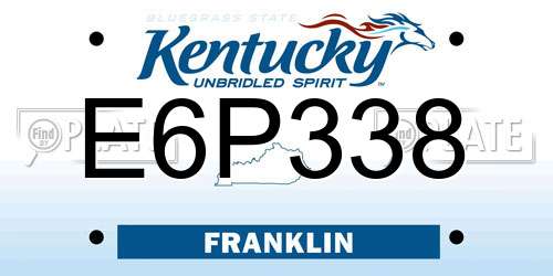 E6P338 Kentucky License Plate
