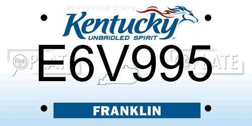 E6V995 Kentucky License Plate