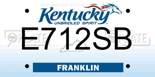 E712SB Kentucky License Plate