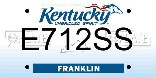 E712SS Kentucky License Plate