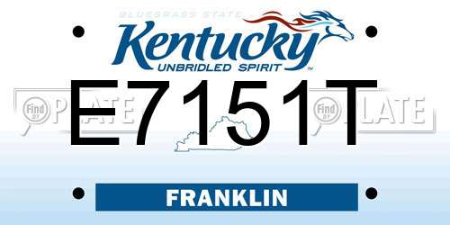 E7151T Kentucky License Plate