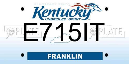 E715IT Kentucky License Plate