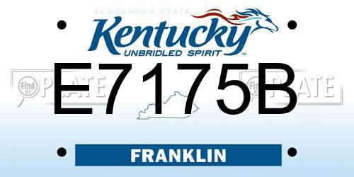 E7175B Kentucky License Plate