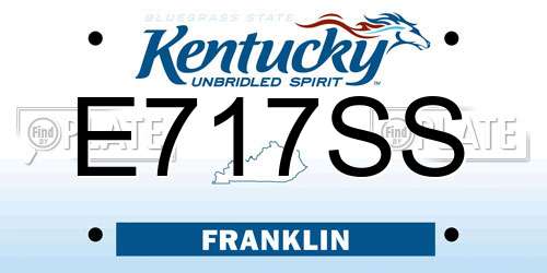 E717SS Kentucky License Plate