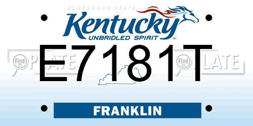 E7181T Kentucky License Plate