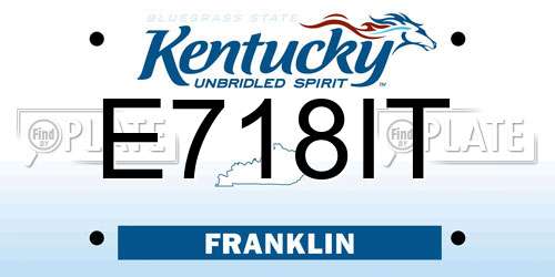 E718IT Kentucky License Plate