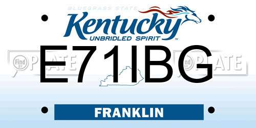 E71IBG Kentucky License Plate