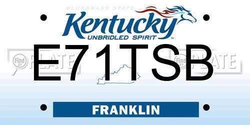 E71TSB Kentucky License Plate