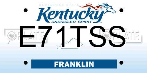 E71TSS Kentucky License Plate