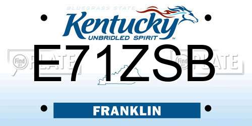 E71ZSB Kentucky License Plate