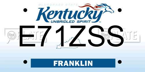 E71ZSS Kentucky License Plate