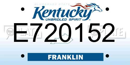 E720152 Kentucky License Plate