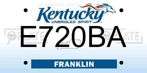 E720BA Kentucky License Plate