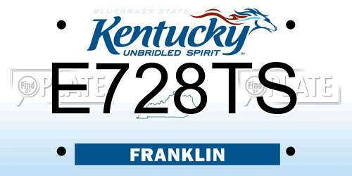 E728TS Kentucky License Plate