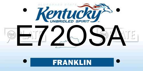E72OSA Kentucky License Plate