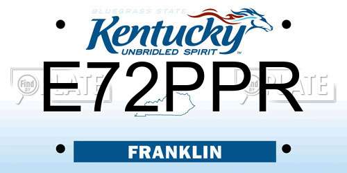 E72PPR Kentucky License Plate