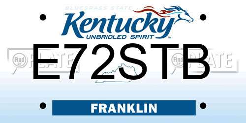 E72STB Kentucky License Plate