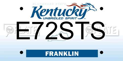 E72STS Kentucky License Plate