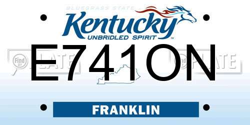 E741ON Kentucky License Plate