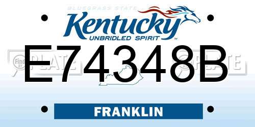 E74348B Kentucky License Plate