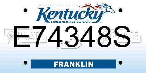 E74348S Kentucky License Plate