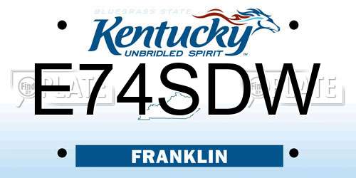 E74SDW Kentucky License Plate