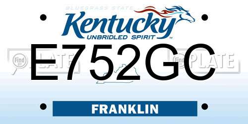 E752GC Kentucky License Plate