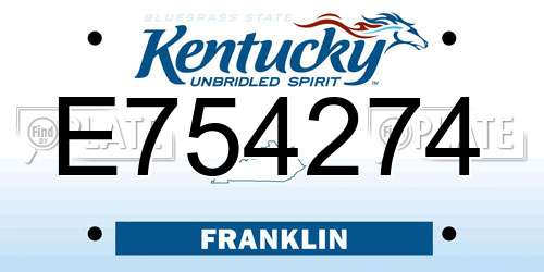 E754274 Kentucky License Plate