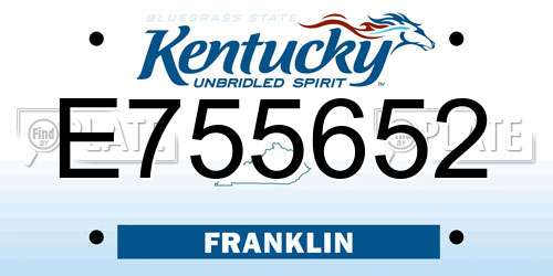 E755652 Kentucky License Plate