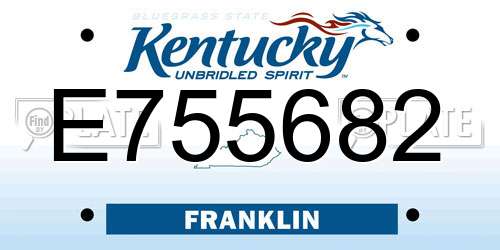 E755682 Kentucky License Plate