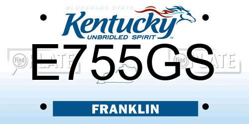 E755GS Kentucky License Plate