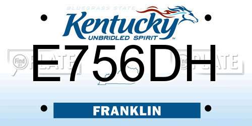 E756DH Kentucky License Plate