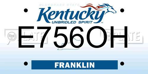 E756OH Kentucky License Plate