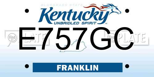 E757GC Kentucky License Plate