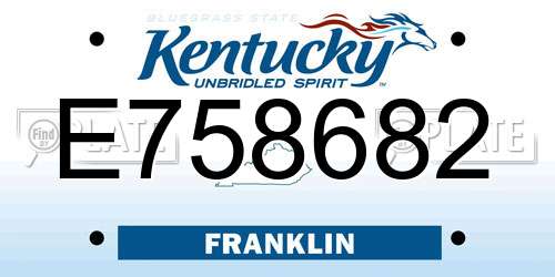 E758682 Kentucky License Plate