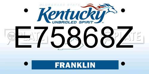 E75868Z Kentucky License Plate