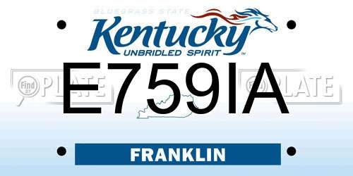 E759IA Kentucky License Plate