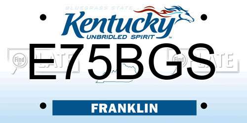 E75BGS Kentucky License Plate