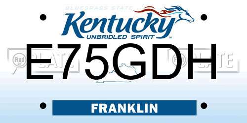 E75GDH Kentucky License Plate