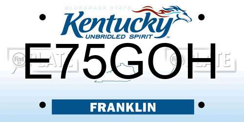 E75GOH Kentucky License Plate