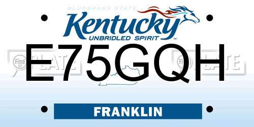 E75GQH Kentucky License Plate