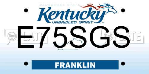 E75SGS Kentucky License Plate