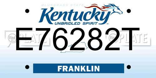 E76282T Kentucky License Plate