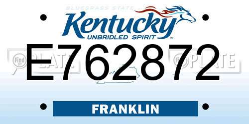 E762872 Kentucky License Plate