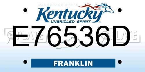 E76536D Kentucky License Plate