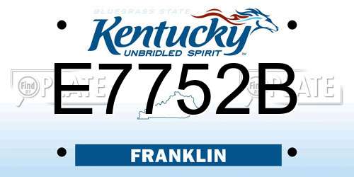 E7752B Kentucky License Plate